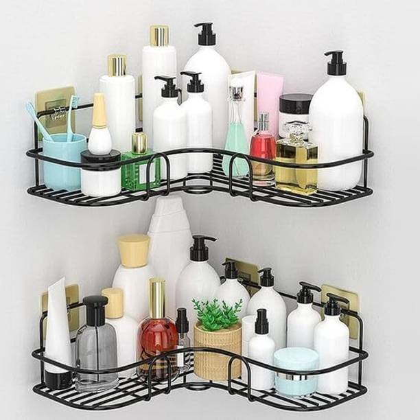 Zenzone Cutlery Kitchen Rack Iron Wall Mounted Bathroom & Kitchen Rack | Adhesive Shelf | No Tools Required