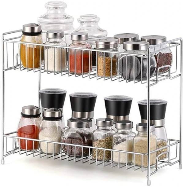 RIPOLA Containers Kitchen Rack Steel 2-Tier Tiered Shelf Table Mount Kitchen Organizer/Spice Rack/Multipurpose