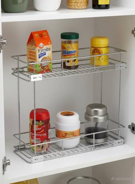 Orbix Utensil Kitchen Rack Steel pullout ( 6×20×17) modular kitchen drawer, kitchen trolley