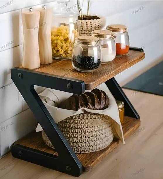 Yookeer Containers Kitchen Rack Wood Kitchen Counter Top Organizer |