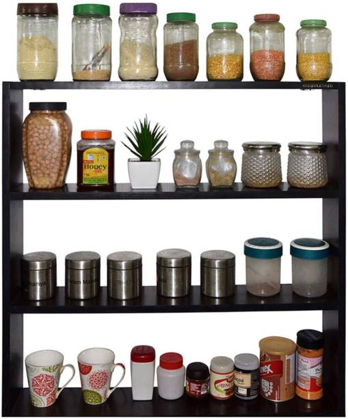 FamousArt Containers Kitchen Rack Wood Kitchen Storage Rack Crockery Cabinet