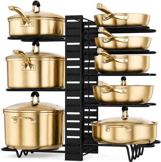 AVYORA Utensil Kitchen Rack Iron Elite 8-Layer Adjustable Tawa & Pan Organizer