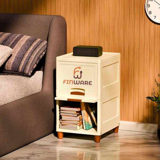 FINWARE 2XL Foldable Cabinet Drawer with Single Door Multi-Storage Organizer (ivory) PP Collapsible Wardrobe