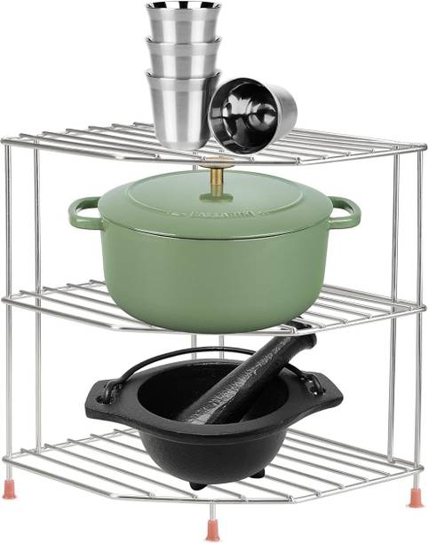 VIREQUE9 Dish Drainer Kitchen Rack Steel 3 Corner