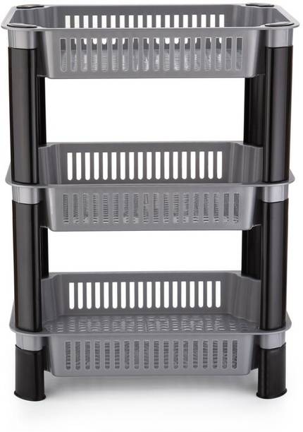 Finner Fruits/Vegetables Kitchen Rack Plastic 3 Layer Multipurpose Shelf Stand Basket Rack for kitchen