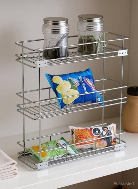 Orbix Containers Kitchen Rack Steel modular kitchen pullout basket cabinet storing drawer size 8×20×21 inch
