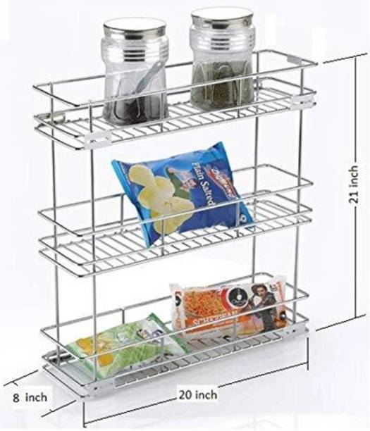 Orbix Containers Kitchen Rack Steel modular kitchen pullout basket cabinet storing drawer size 8×20×21 inch