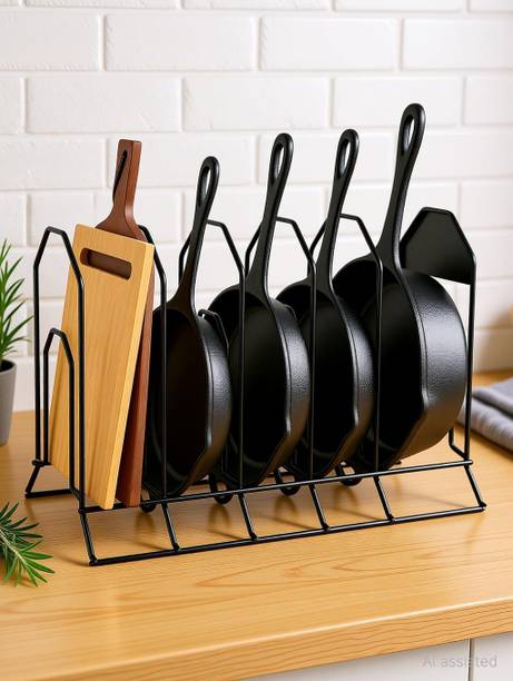 WARNBY Utensil Kitchen Rack Iron Pot Pan Stand for Kitchen | Cookware Organizer Rack & Utensils Stand