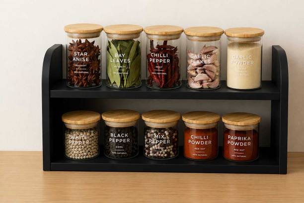 SMCRAFTS Containers Kitchen Rack Wood SMCRAFTS Premium Spice Rack
