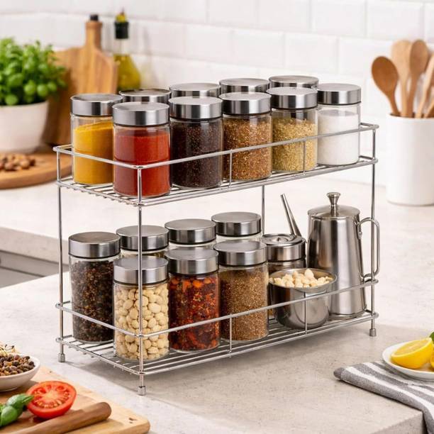 ZOOMPLUS Containers Kitchen Rack Steel Masala Kitchen Rack Stand Space Saver Rack (Pack of 1)