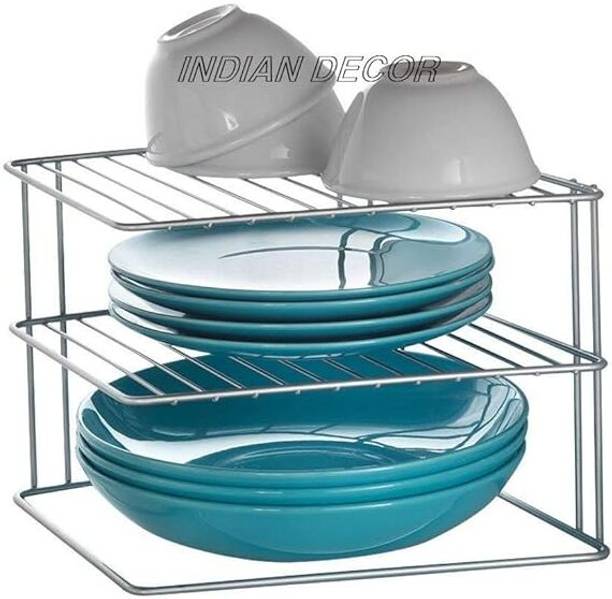 Indian Decor Containers Kitchen Rack Iron 31620 Stainless Steel Kitchen Corner Shelf (25x25x20) cm