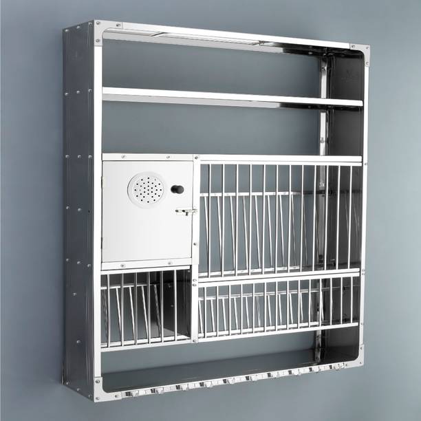Charmy Utensil Kitchen Rack Steel Premium Stainless Steel Wall-Mounted Kitchen Dish Rack,