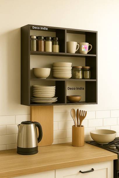 Deco India Containers Kitchen Rack Wood Kitchen Storage Spice Rack Shelf for Modular Kitchen Organization Home Furniture