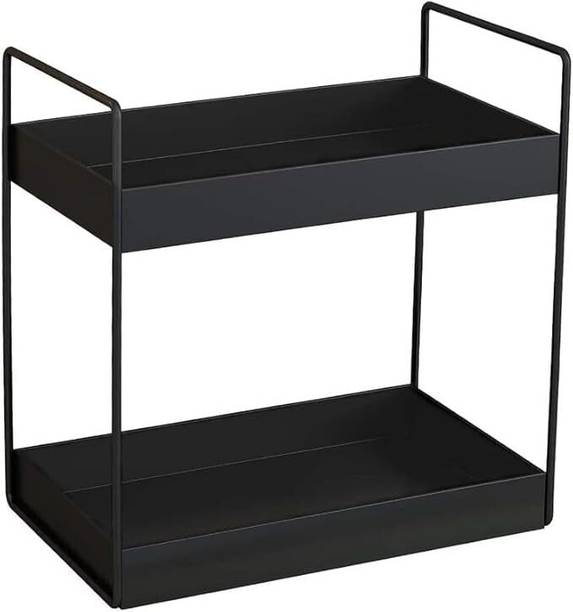 CrystalCraftss Containers Kitchen Rack Iron Premium 2-Tier Multipurpose Metal Storage Rack Organizer - Black