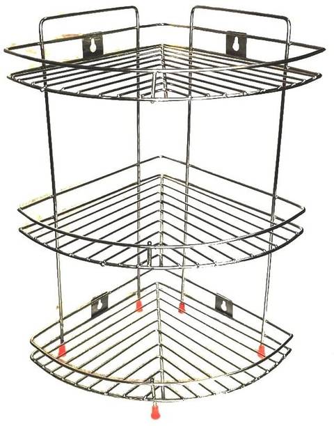 TINUMS Utensil Kitchen Rack Steel 3-Tier Corner Storage Rack/Shelf