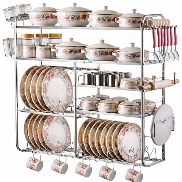 AVAIL Utensil Kitchen Rack Steel Creative In Innovation 5-Tier Multipurpose Kitchen Storage Shelves (31 x30 Inch)