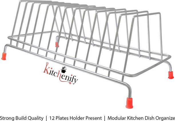 KULDEEP Utensil Kitchen Rack Steel Plate Stand Holder (Big Size) Modular Kitchen Stainless Steel
