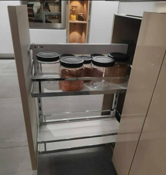 DBR Containers Kitchen Rack Iron Kitchen Cabinet Width 12 Inches Bottle Pull Out Unit BPO with Soft Close(300 MM)