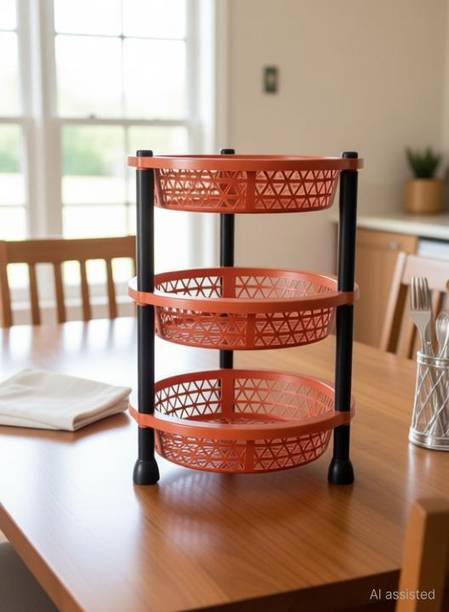 Muenterprises Fruits/Vegetables Kitchen Rack Plastic Multipurpose Basket Stand Rack For Fruits and Vegetables