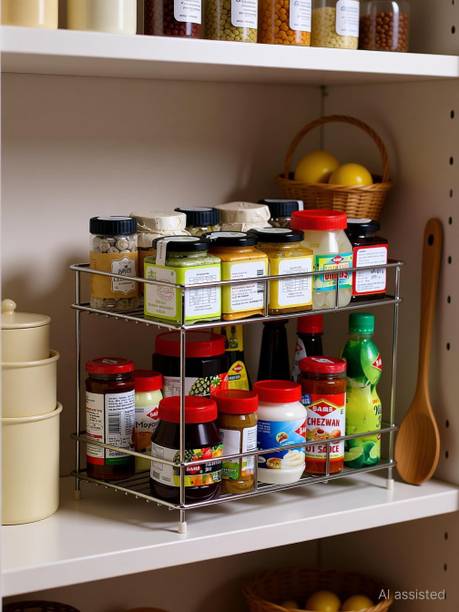 HouseOfCommon Utensil Kitchen Rack Steel Stainless Steel Kitchen Spice Rack Modular Kitchen StorageRack Kitchen Organizer