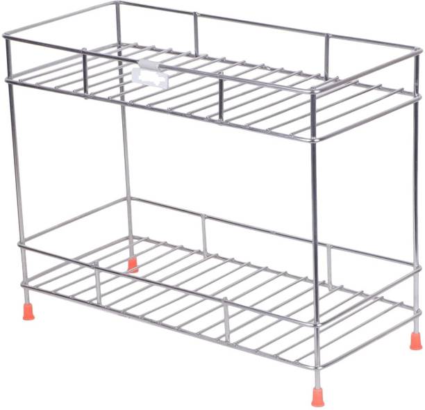 chromplus Utensil Kitchen Rack Iron Utensil Kitchen Rack 2 Tier Steel Kitchen Storage Rack Spice Holder