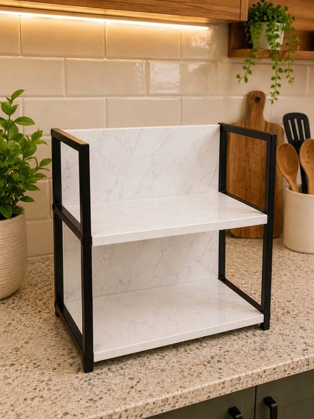 CREATIONKITCHEN Containers Kitchen Rack Wood Metal-2 Ti...
