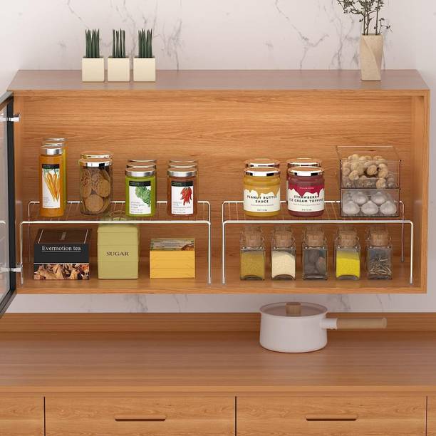 GESCHIR (THINK SMART & CREATIVE) Containers Kitchen Rack Steel Utensil Kitchen Rack Stainless Steel 2 -Tier Kitchen Corner Rack