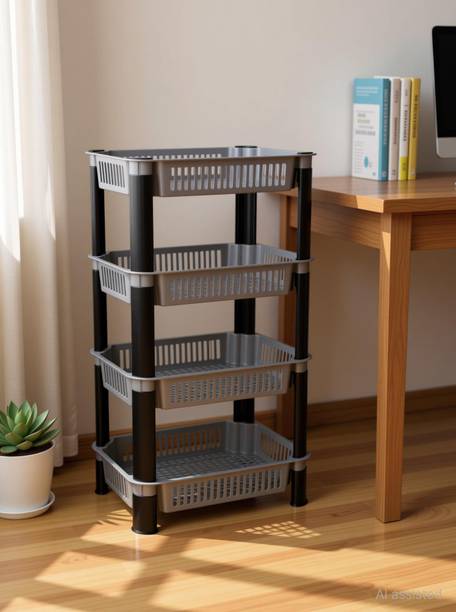 HUF Aeexoniz Toys Fruits/Vegetables Kitchen Rack Plastic 4 Layer Plastic Kitchen Rack for Storage home, office