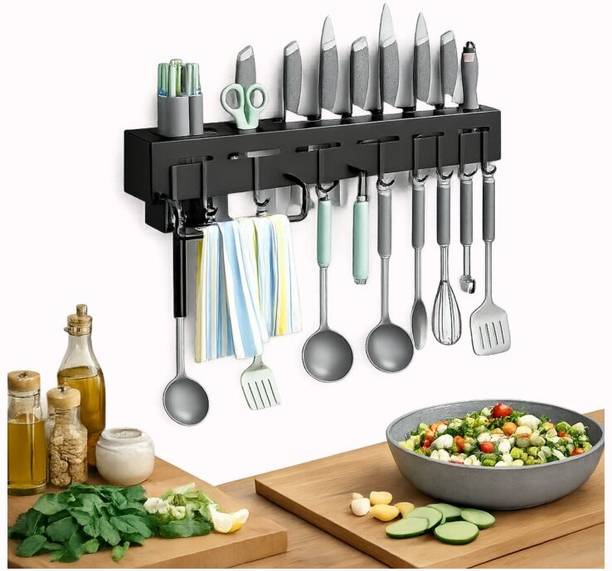 Corique Utensil Kitchen Rack Plastic Plastic Wall Mounted Kitchen Shelf Organizer
