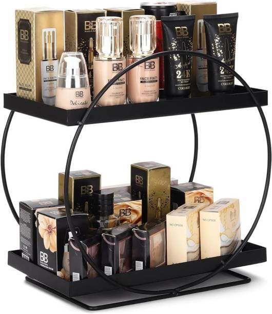 S G HOMES Utensil Kitchen Rack Iron Premium 2 Tier Makeup Organizer Metal Rack | Bathroom Kitchen Counter Organizer