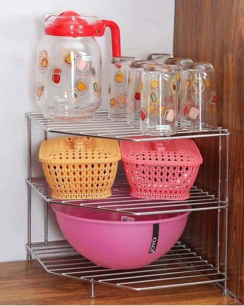 MTRI Containers Kitchen Rack Steel 3tier kitchen corner/storage 100% stainless steel