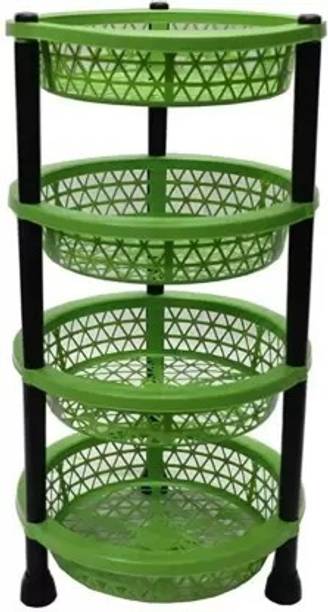 Muenterprises Fruits/Vegetables Kitchen Rack Plastic 4Layer Multi-purpose Kitchen Storage Basket Kitchen Rack