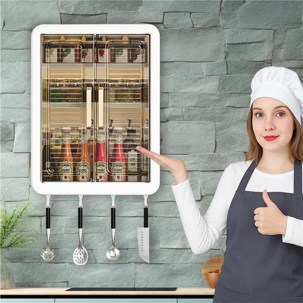 EDENGLOW Bathroom Storage Organizer/Bathroom Cabinet /Bathroom Shelf Plastic Wall Shelf