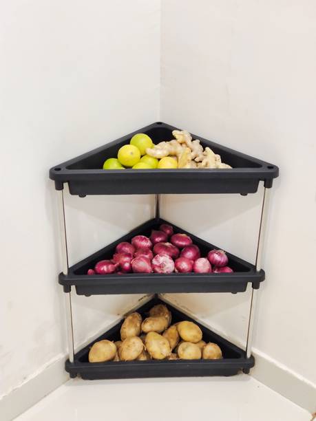 KAVIRA Fruits/Vegetables Kitchen Rack Plastic 3XL Corner Rack for Storage Onion Potato Aloo Pyaaz,Fruit,Vegetable,Sabji Stand