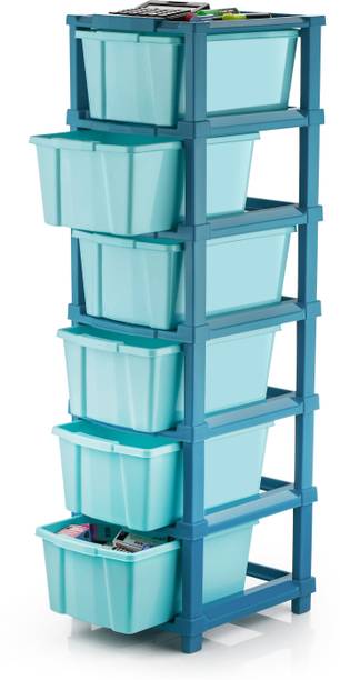 KAVIRA CLASSIC_6XL_SKYBLUE Plastic Free Standing Chest of Drawers