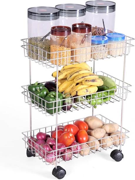 Arowanaa Fruits/Vegetables Kitchen Rack Steel Stainless Steel Fruit and Vegetable Storage Stand Rack