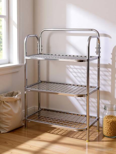 PALOMINO Containers Kitchen Rack Steel 4 Shelf Wall Mount Kitchen Utensils Rack | Modular Kitchen Storage Rack (24X18)