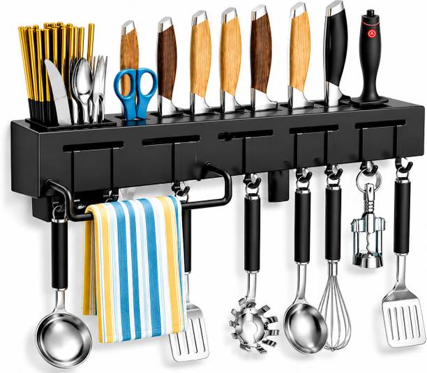 Thelebon Utensil Kitchen Rack Steel Multifunction Wall Storage Rack for Kitchen Utensils and Tools