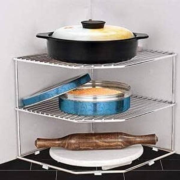 ZOOMPLUS Utensil Kitchen Rack Steel Kitchen Plate Dish Corner Shelf Rack Stand Shelves Holder