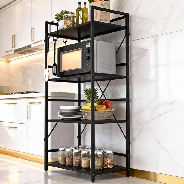 wow craft Cutlery Kitchen Rack Iron Heavy Duty 4-Tier Metal Storage Rack Multipurpose Shelf Space Saving Organiser
