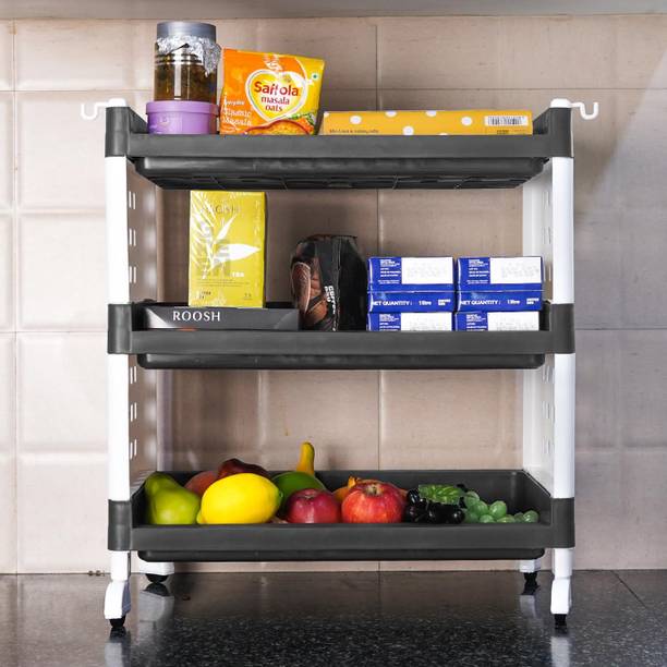 ADA Fruits/Vegetables Kitchen Rack Plastic Multipurpose Kitchen Rack for Storage Vegetable Stand Kitchen Trolley Organiser