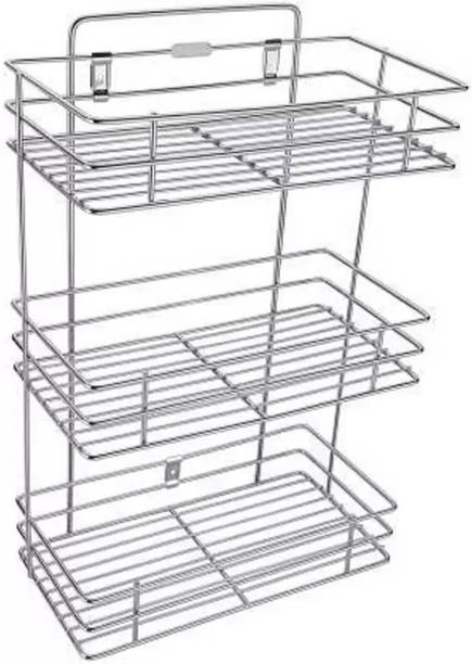 Somkala Containers Kitchen Rack Steel presents a Multipurpose Storage Wall Mounted Kitchen Rack Steel Bathroom Shelves