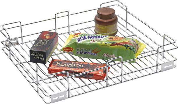 Verito Utensil Kitchen Rack Steel Plain Kitchen Basket (17X20X4 Inch) / Modular Kitchen Basket / Kitchen Cabinet