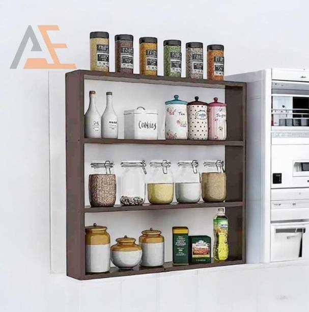 Rahat Handicraft Containers Kitchen Rack Wood Container kitchen Rack/Wooden Kitchen Rack/Wall Mounted Shelf Rack