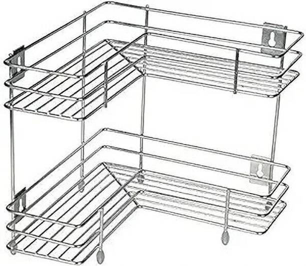ZOOMPLUS Fruits/Vegetables Kitchen Rack Steel L Corner Shelf Shape Stand Shelf Utensils Modular Floor Mount Kitchen Rack