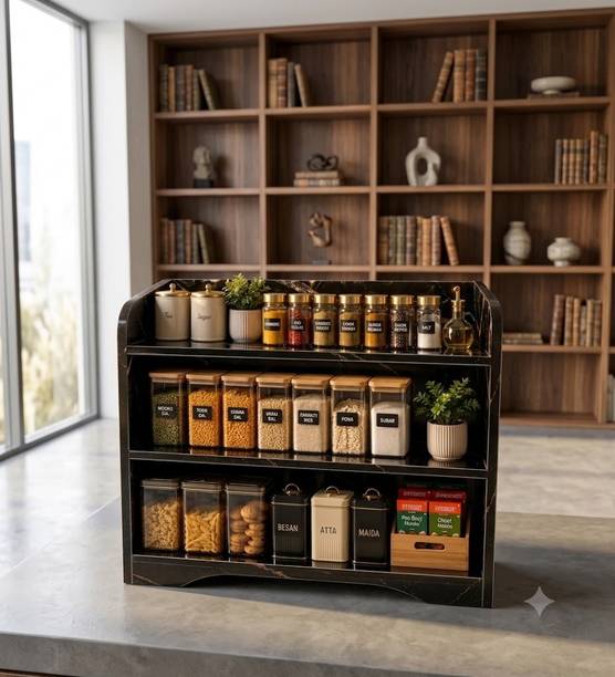 Home Makeover Group Containers Kitchen Rack Wood 3 TIER MULTIPURPOSE RACK ORGANISER