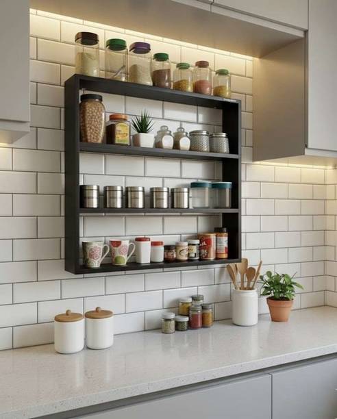 Rahat Handicraft Containers Kitchen Rack Wood Multipurp...