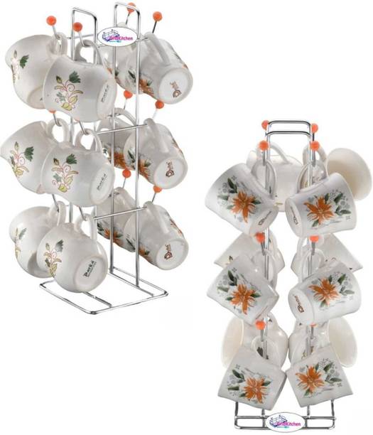 FineArts Pack of 2 Stainless Steel UCup Combo Tea Cup Stand & Coffee Mug Holder
