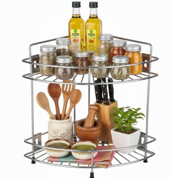 movla Dish Drainer Kitchen Rack Steel Stainless Steel 2 Tier Bathroom Corner