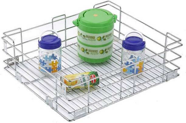 Verito Utensil Kitchen Rack Steel Plain Kitchen Basket (15X20X6 Inch - 5MM) / Modular Kitchen Basket